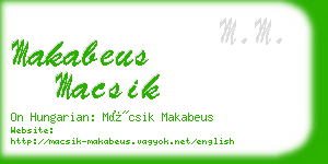 makabeus macsik business card